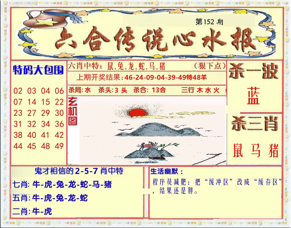 六合传说心水报 第152期