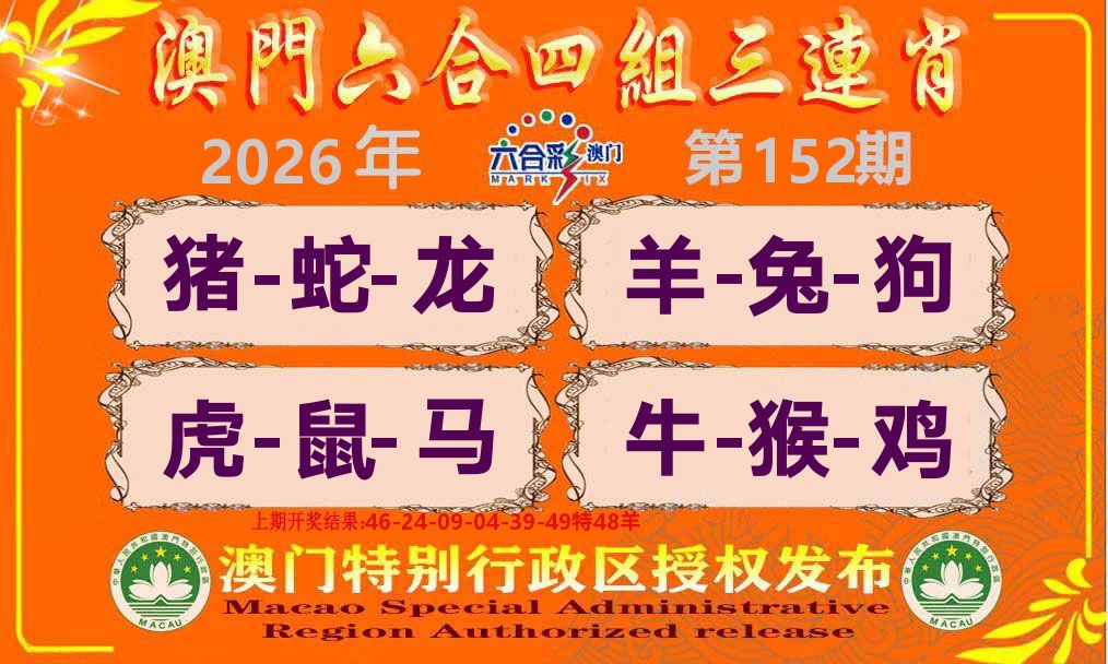 六合三连肖 第152期