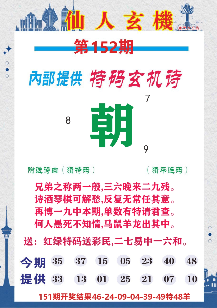 澳门钱多多D 第152期