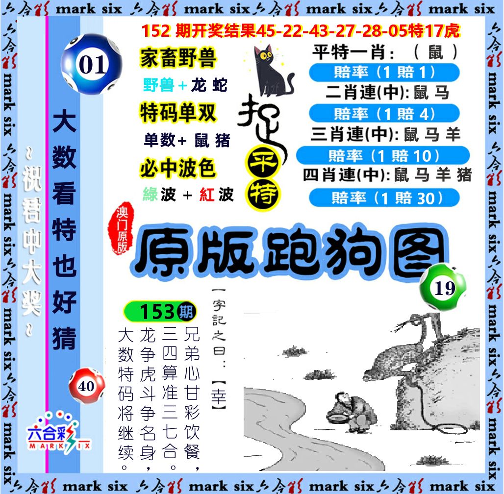 原版跑狗图 第153期