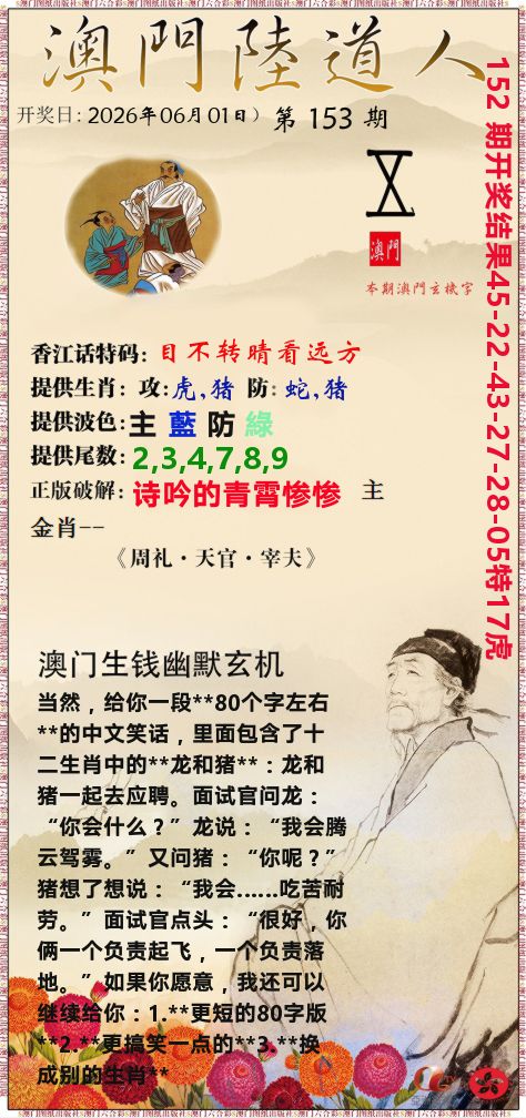 澳门陆道人 第153期