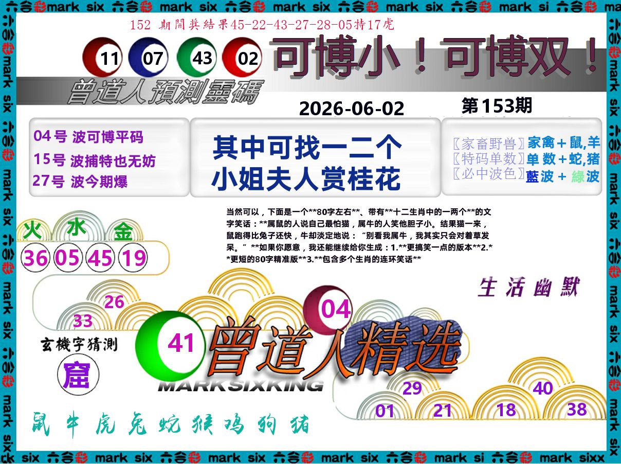 曾道人精选 第153期