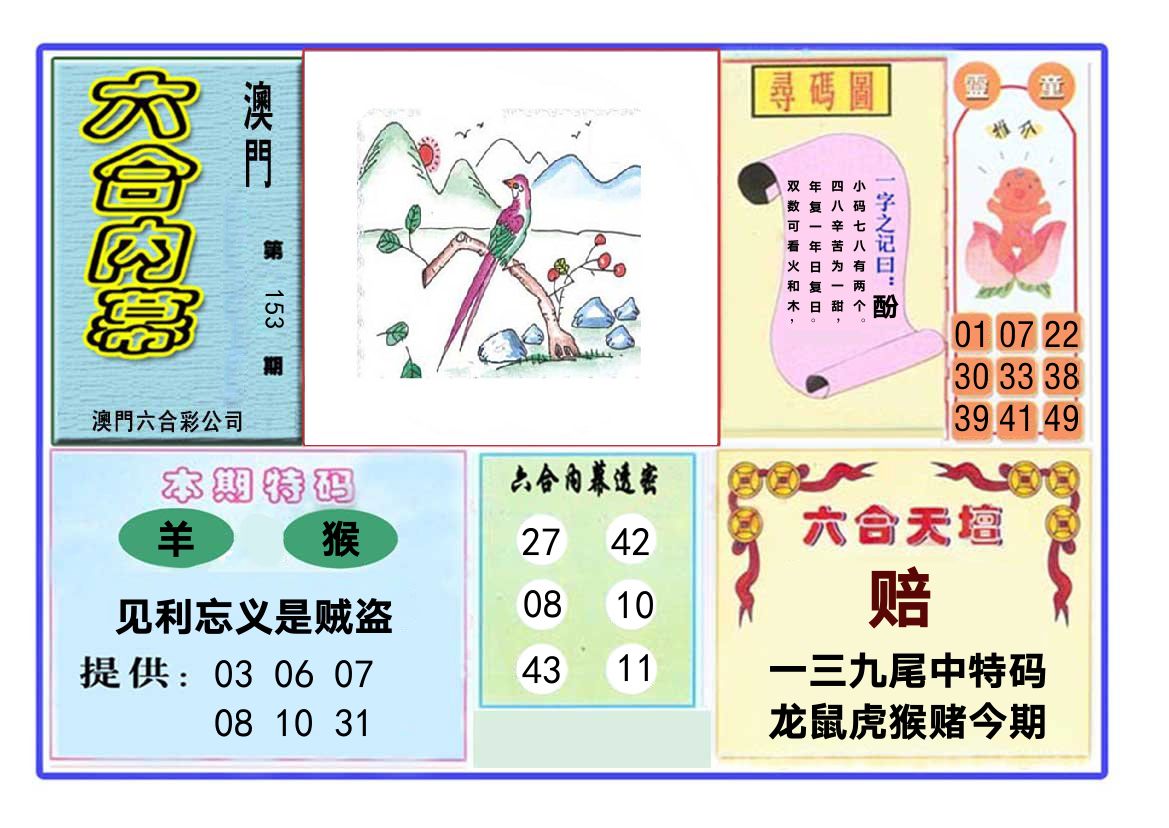 六合内幕 第153期