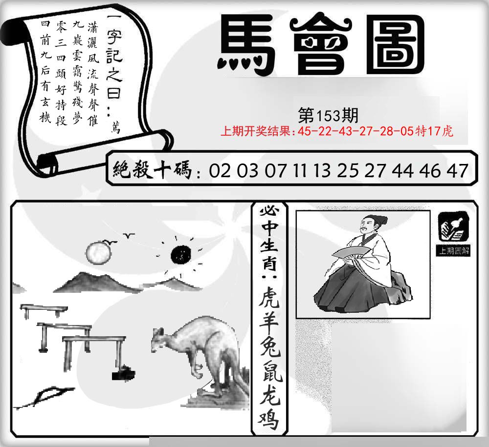 马会图 第153期
