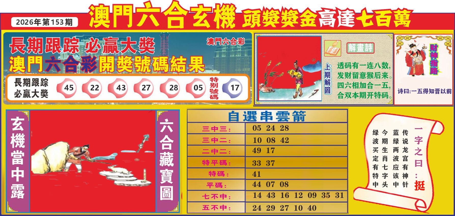 七星彩图C 第153期