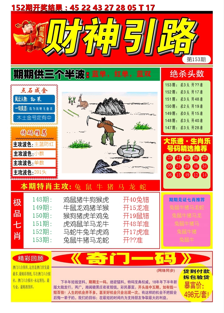 财神引路 第153期