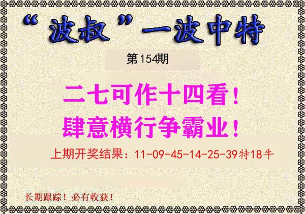波叔中特 第154期