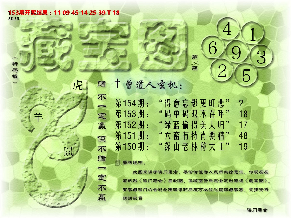 《藏宝图》 第154期