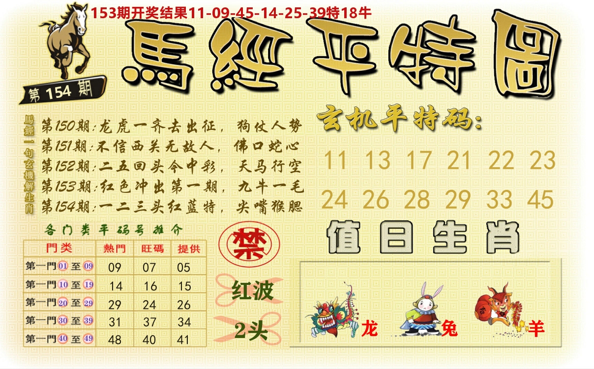 澳门平特图 第154期