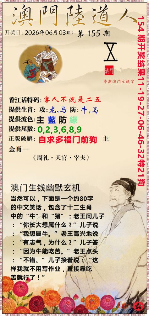 澳门陆道人 第155期