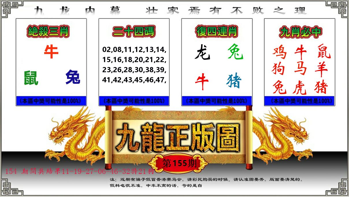 九龙正版图 第155期