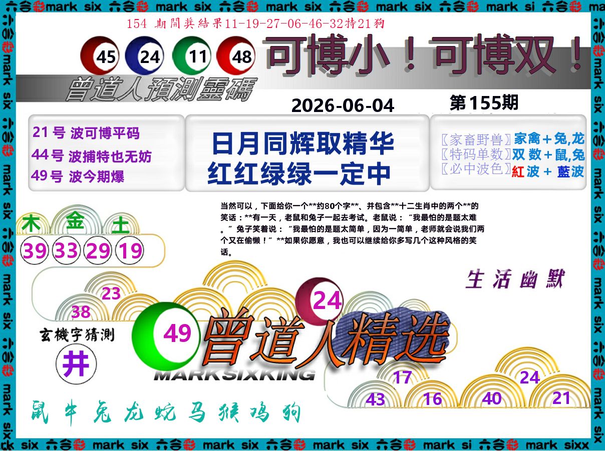 曾道人精选 第155期