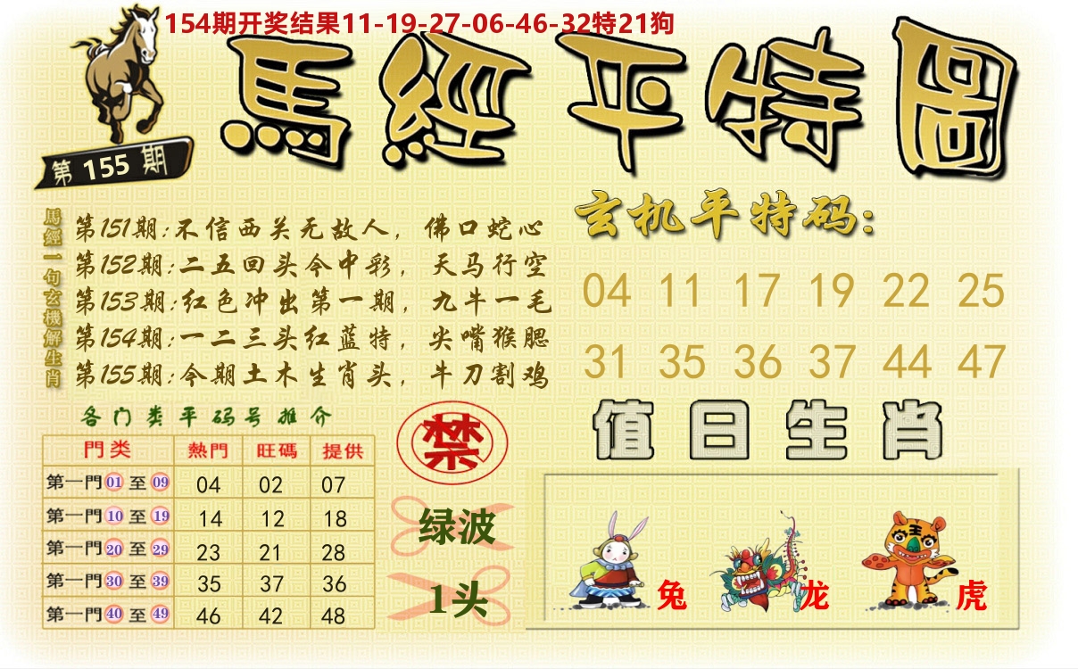 澳门平特图 第155期