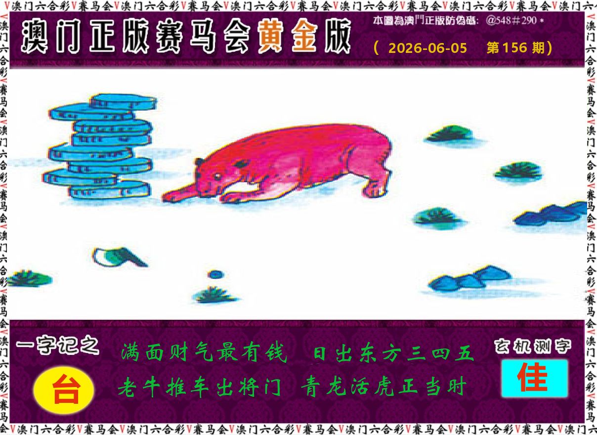 赛马会黄金版 第156期