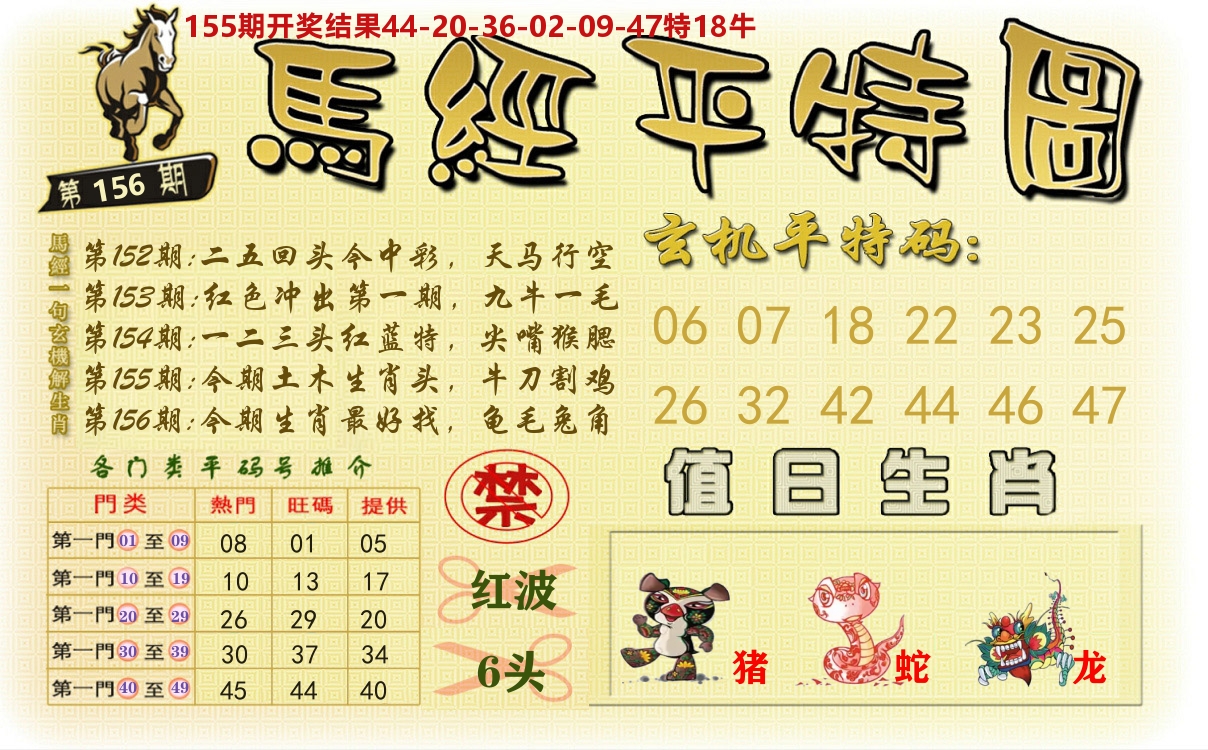 澳门平特图 第156期