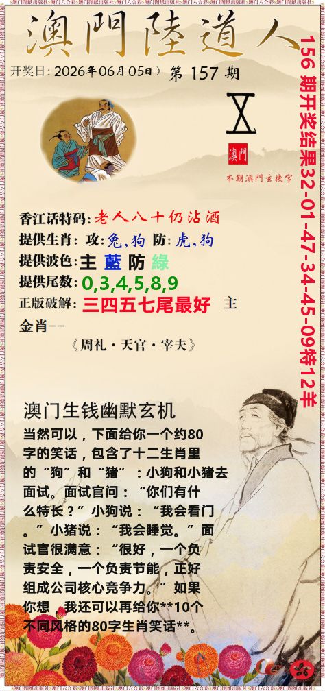 澳门陆道人 第157期