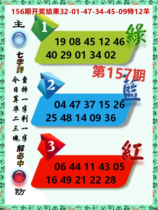 三波十码 第157期