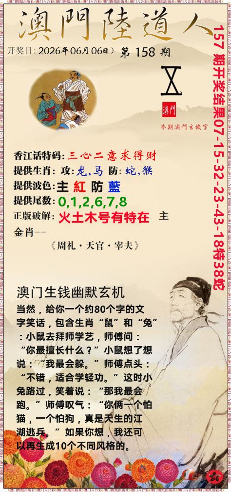 澳门陆道人 第158期