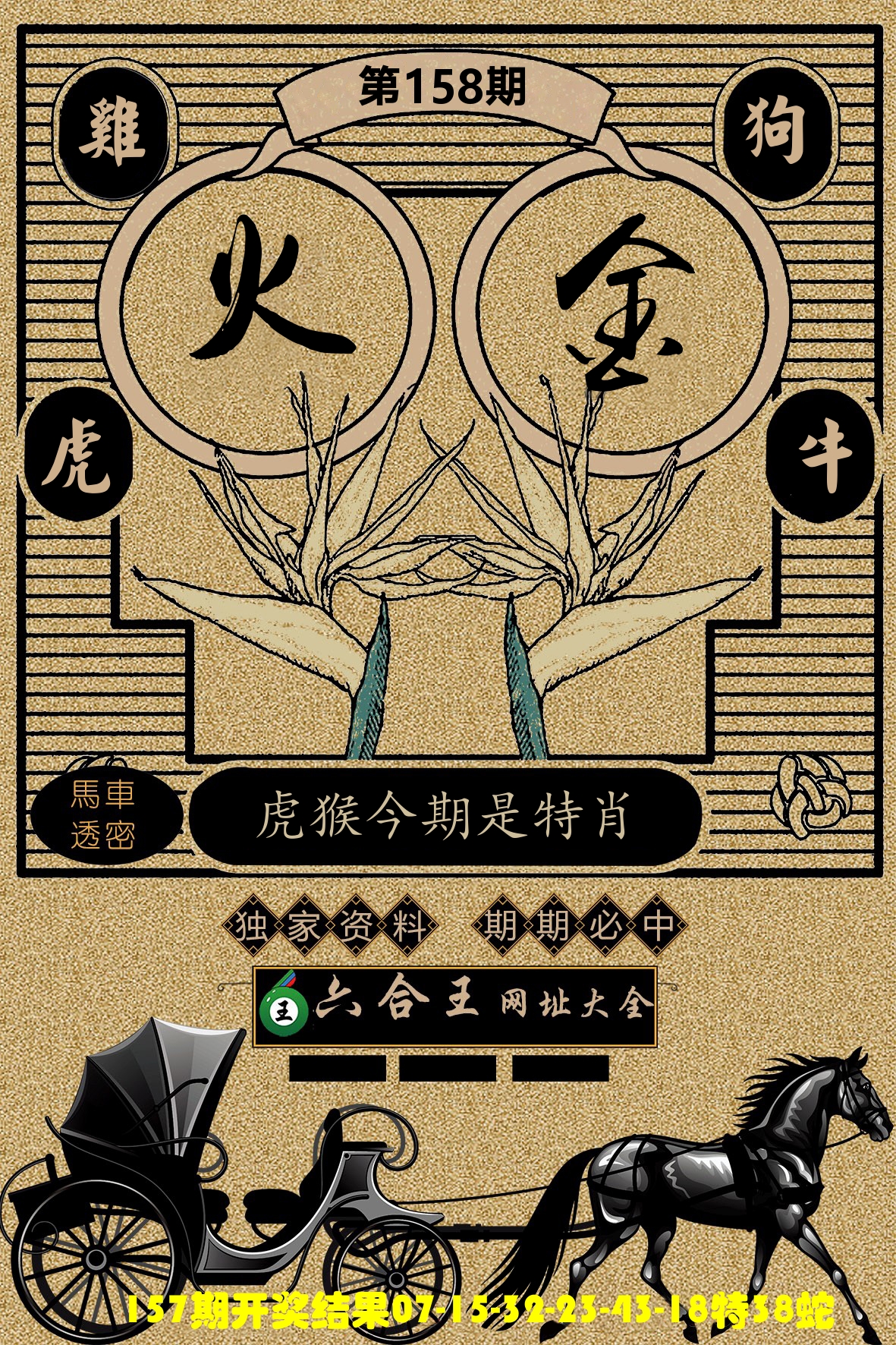 六合王马车透密 第158期