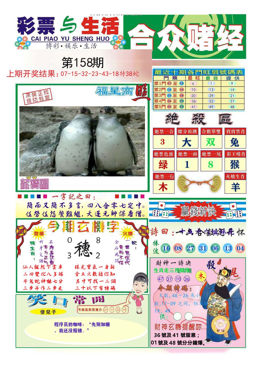 合众赌经 第158期