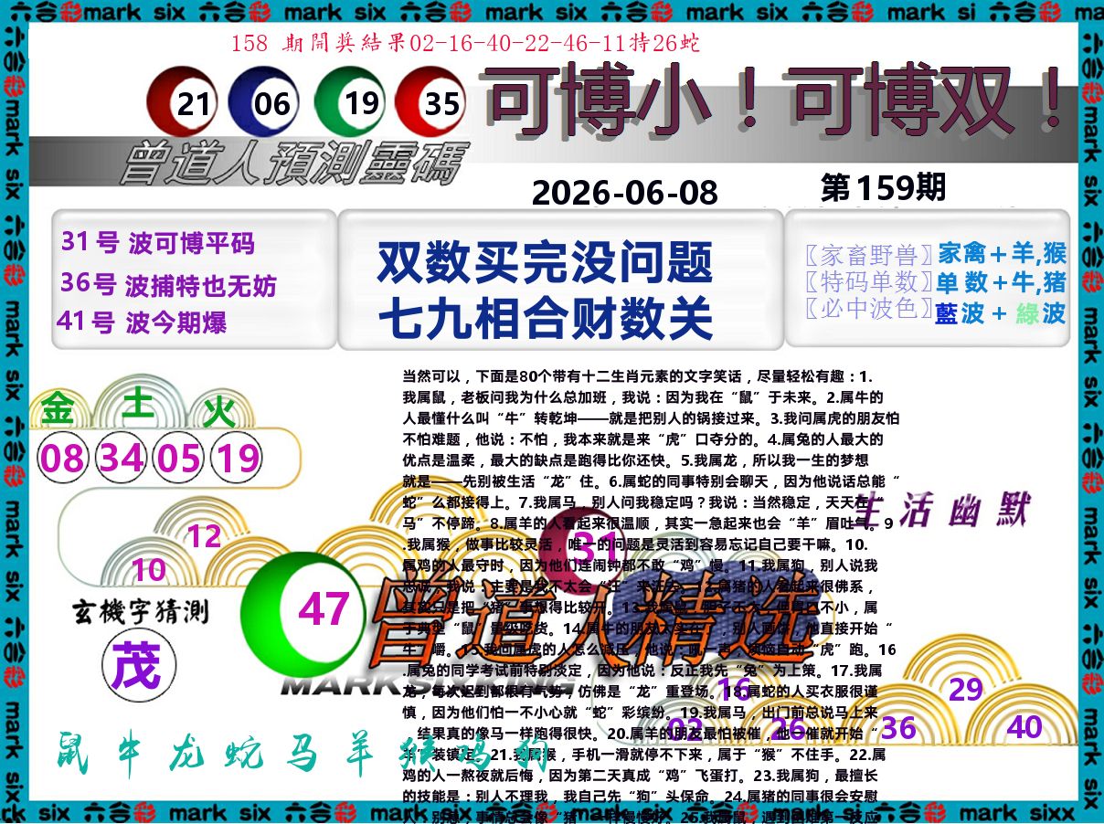 曾道人精选 第159期