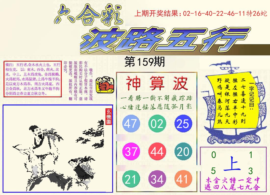 波路五行 第159期