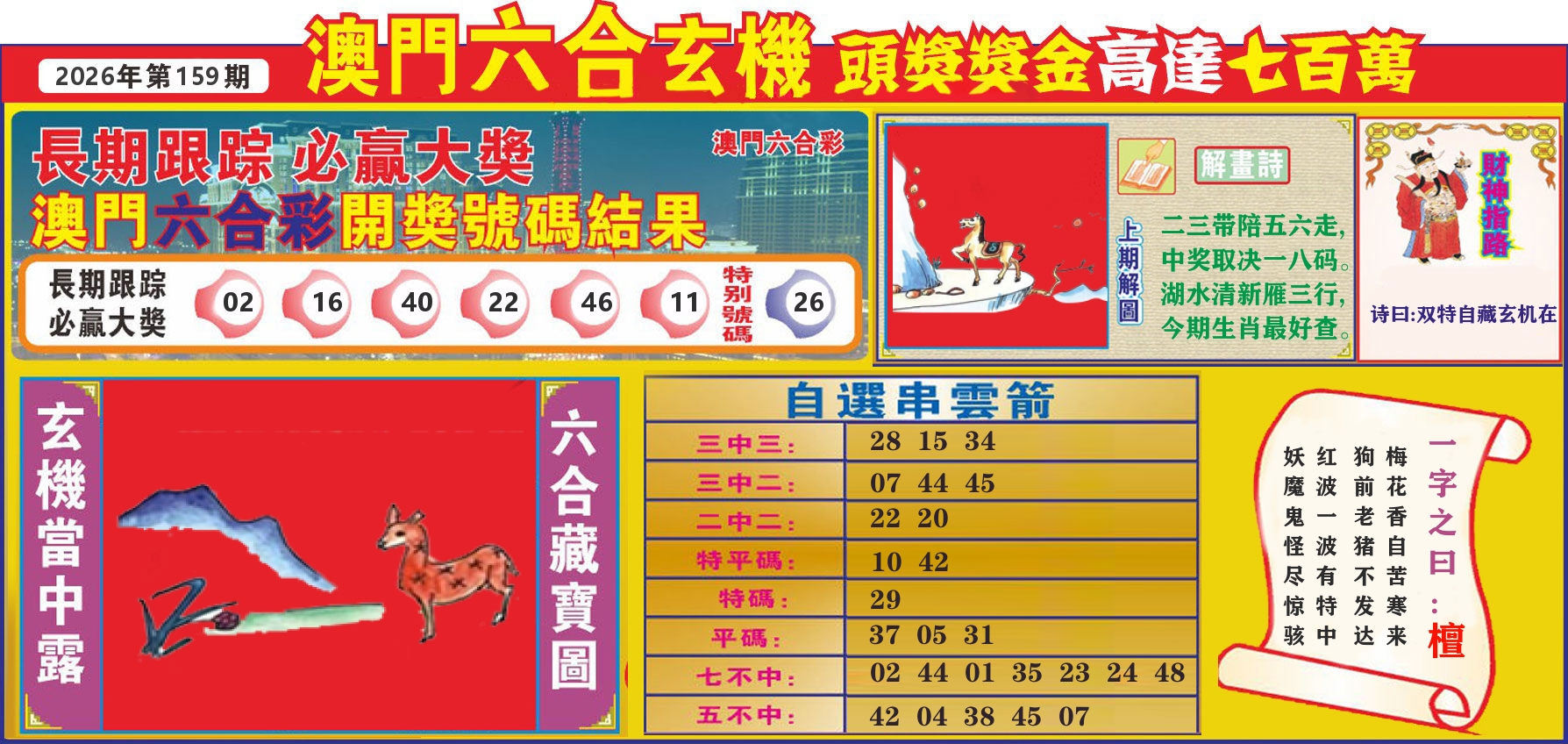 七星彩图C 第159期