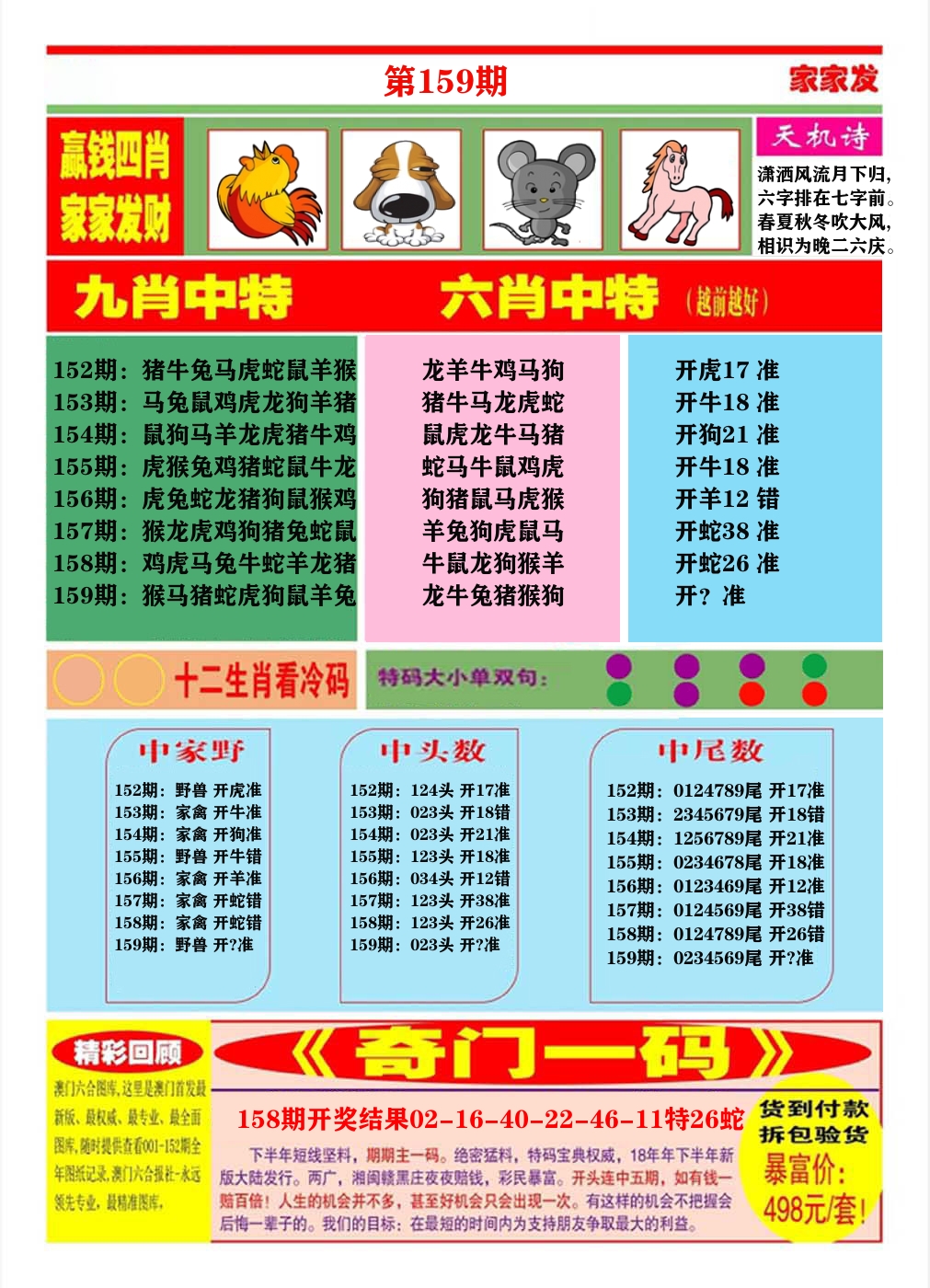 澳门家家发B 第159期