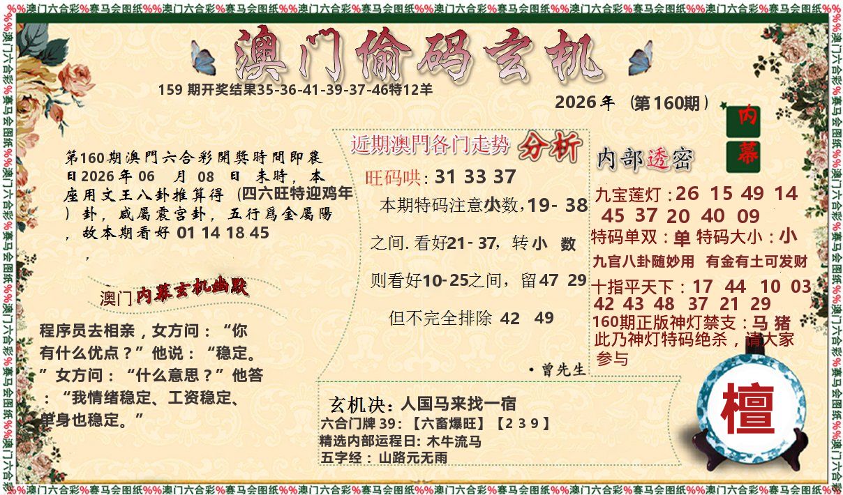 偷码玄机 第160期