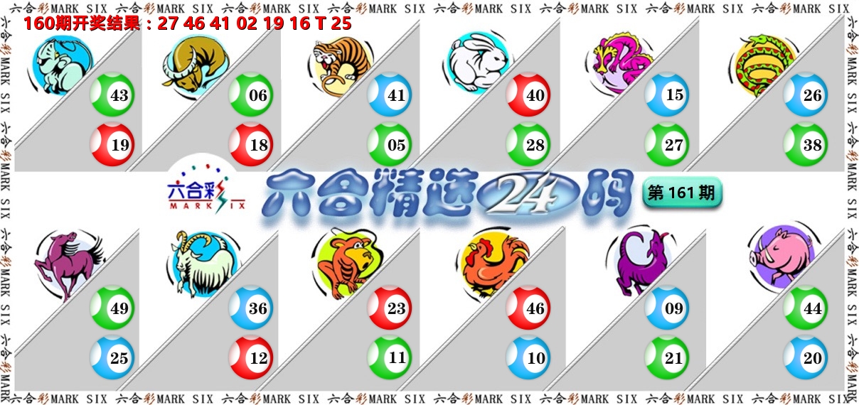 六合精选24码 第161期