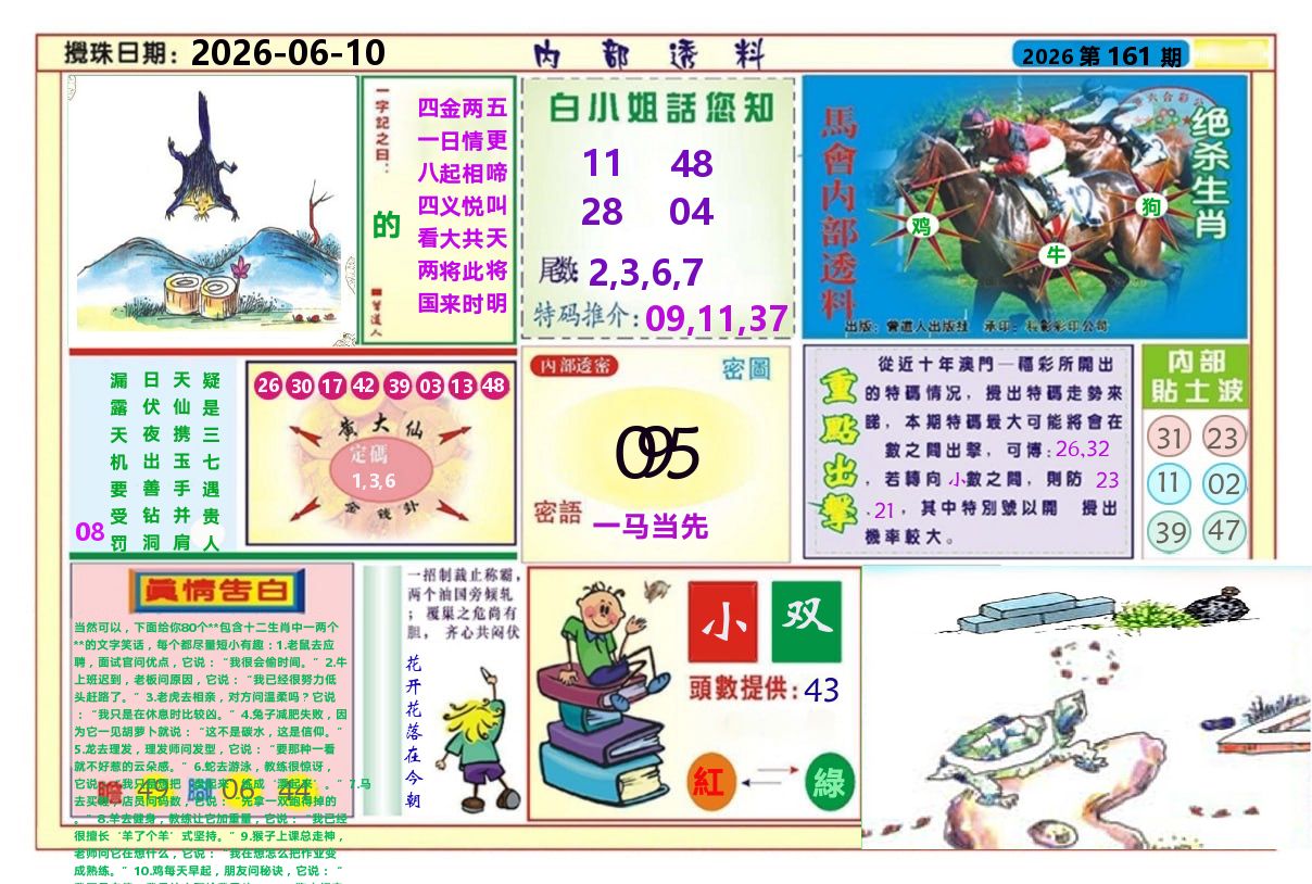 澳门内部透料A 第161期