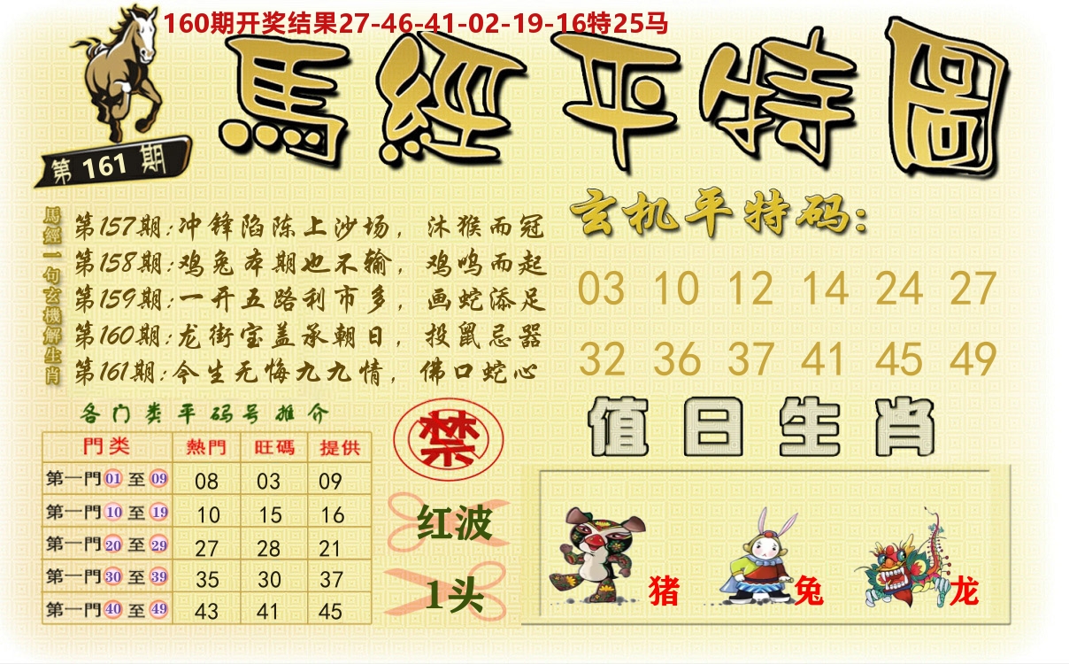 澳门平特图 第161期
