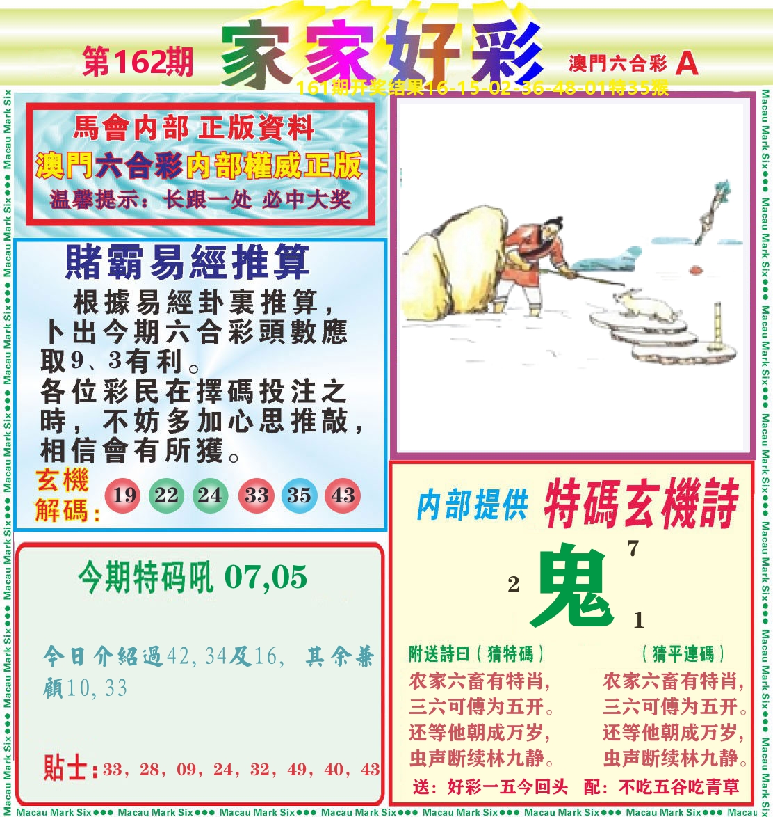 家家好彩A 第162期