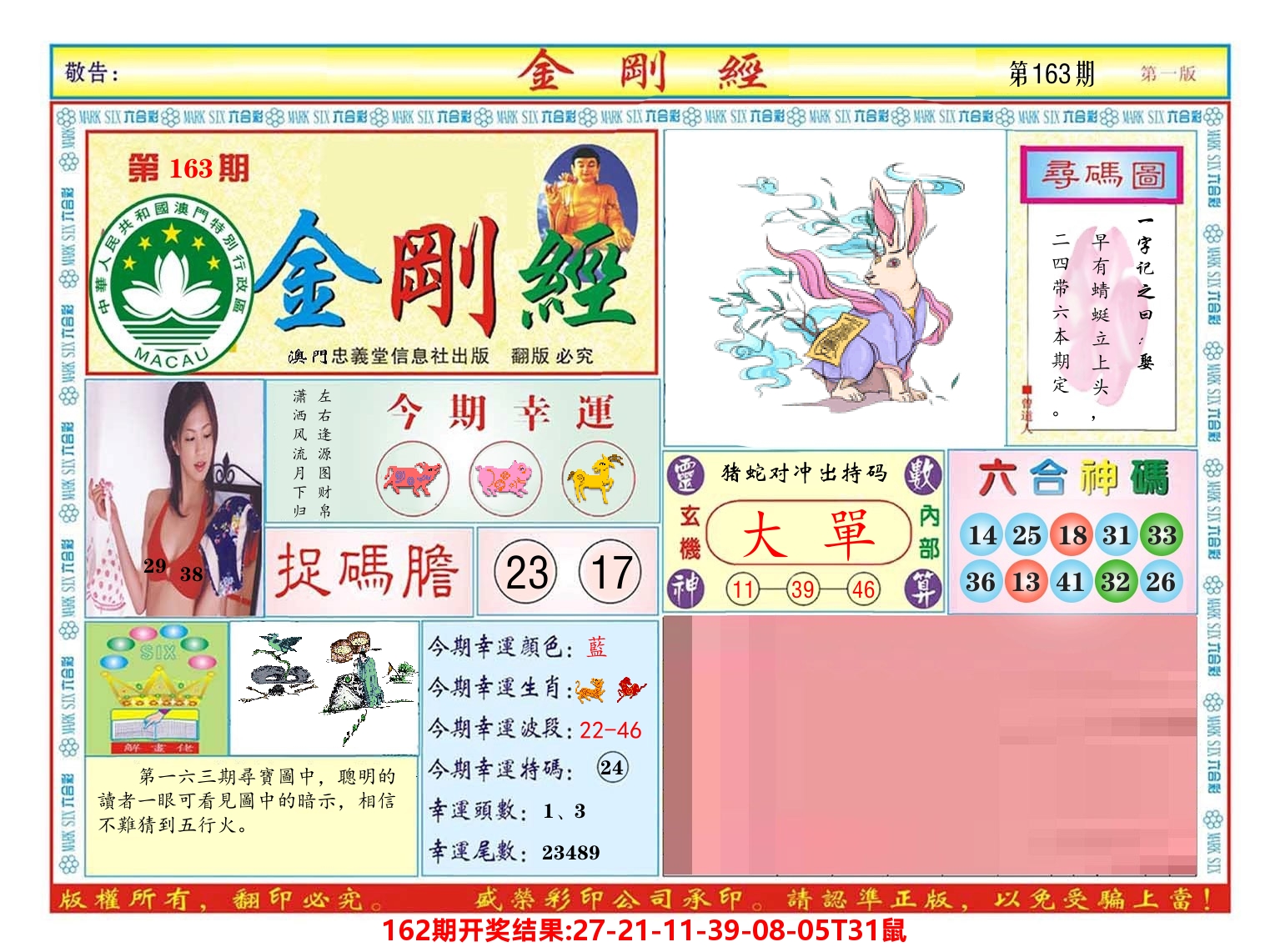 澳门金刚经 第163期