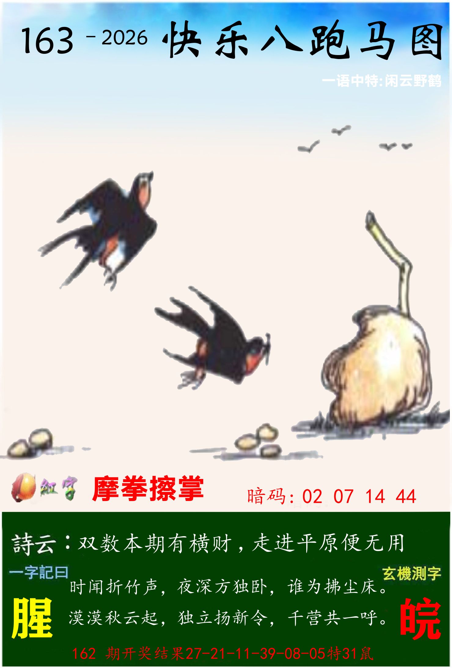 澳门跑马 第163期