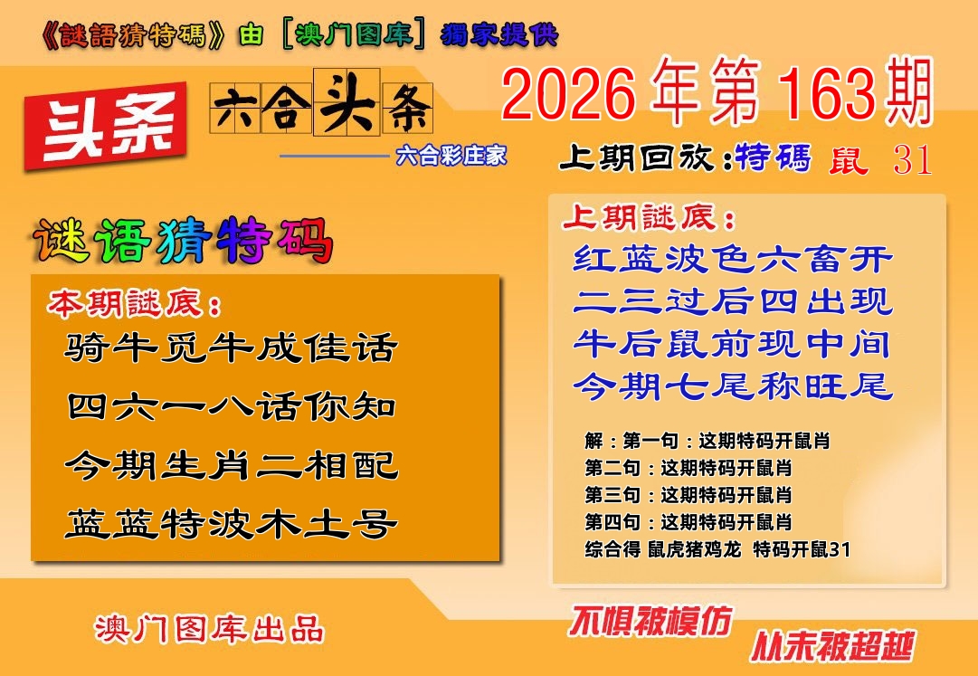 六合头条 第163期