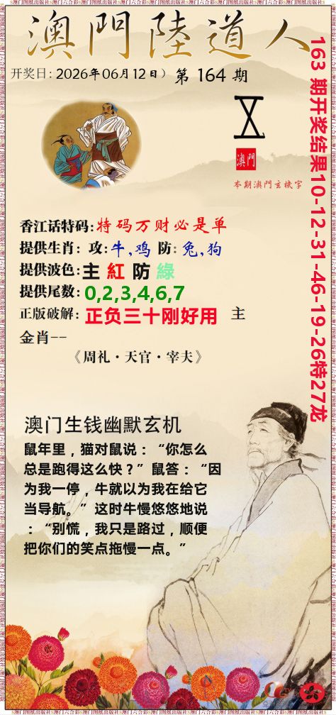 澳门陆道人 第164期