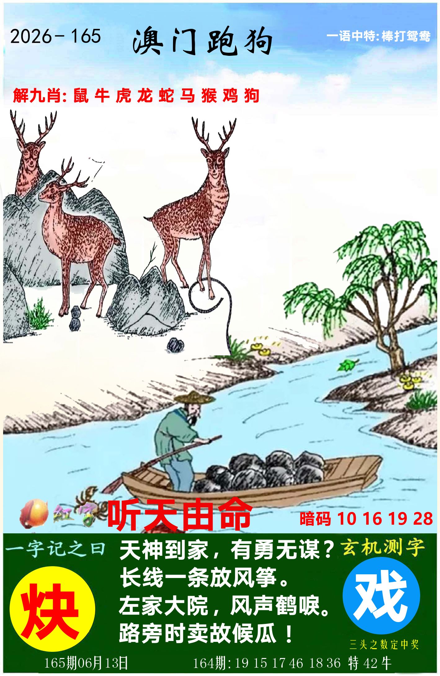 澳门跑狗图 第165期