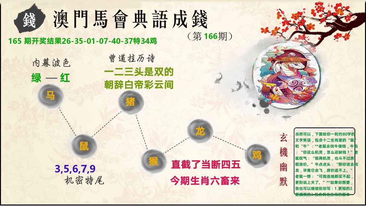 典语成钱 第166期