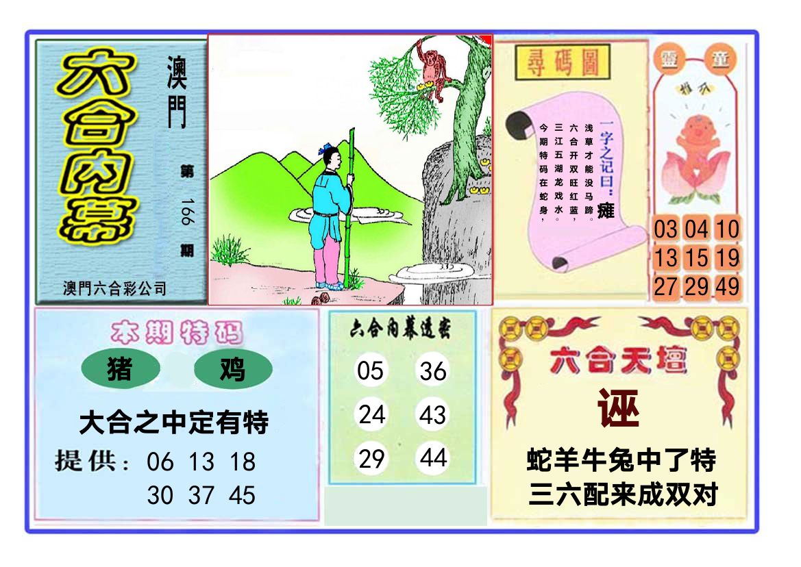 六合内幕 第166期