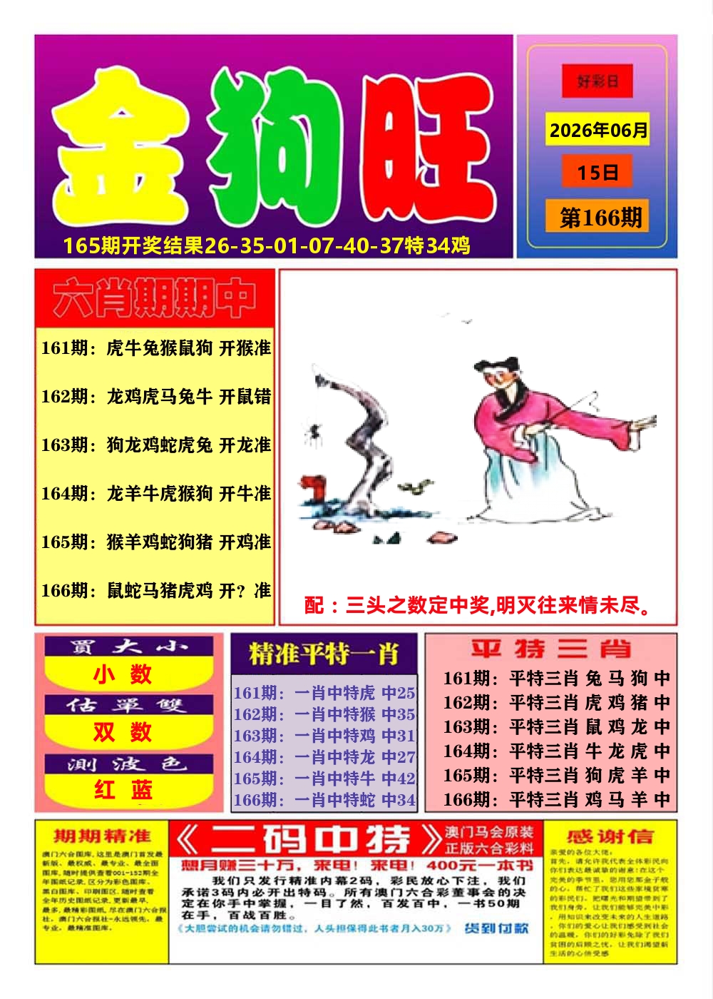 澳门金狗旺A 第166期