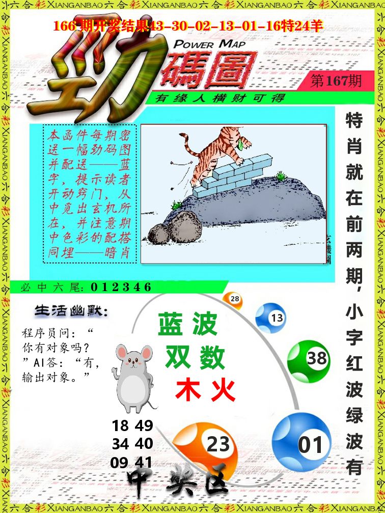 劲码图 第167期