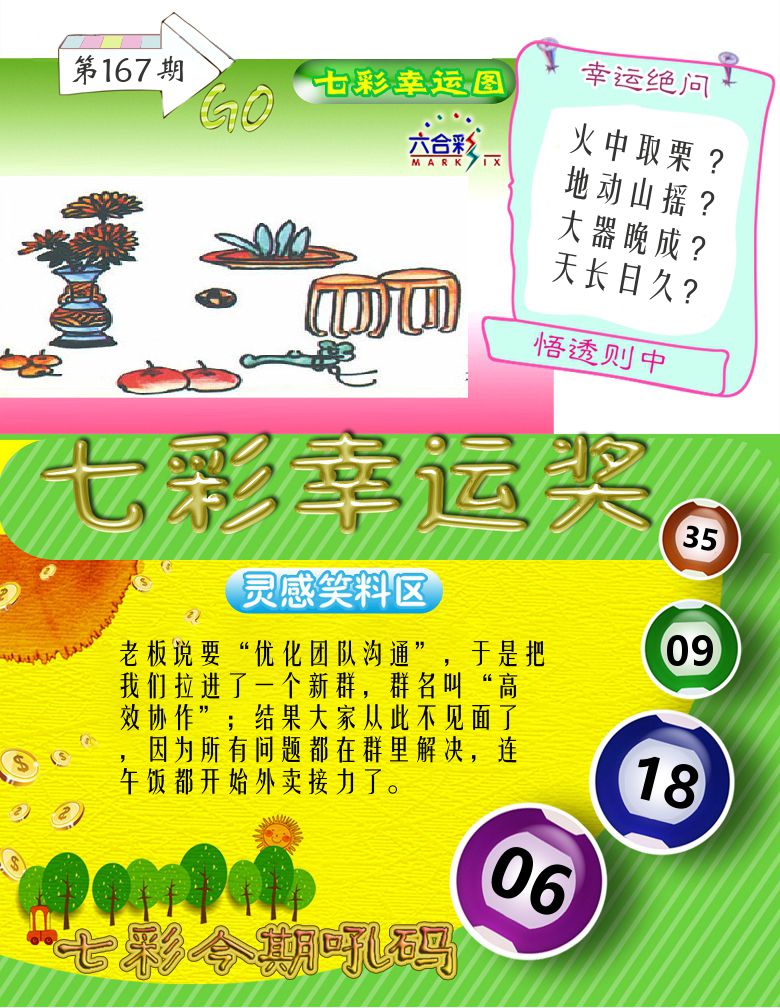 七彩幸运奖 第167期