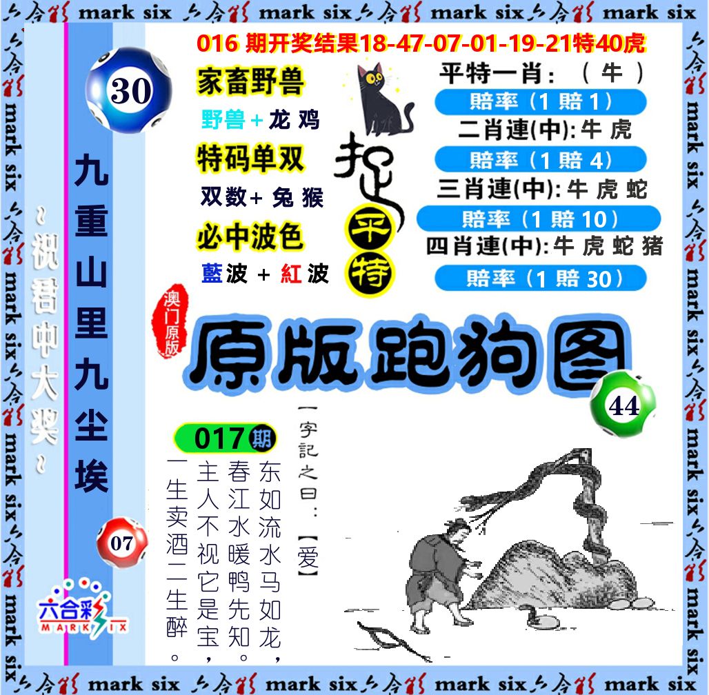 原版跑狗图 第17期