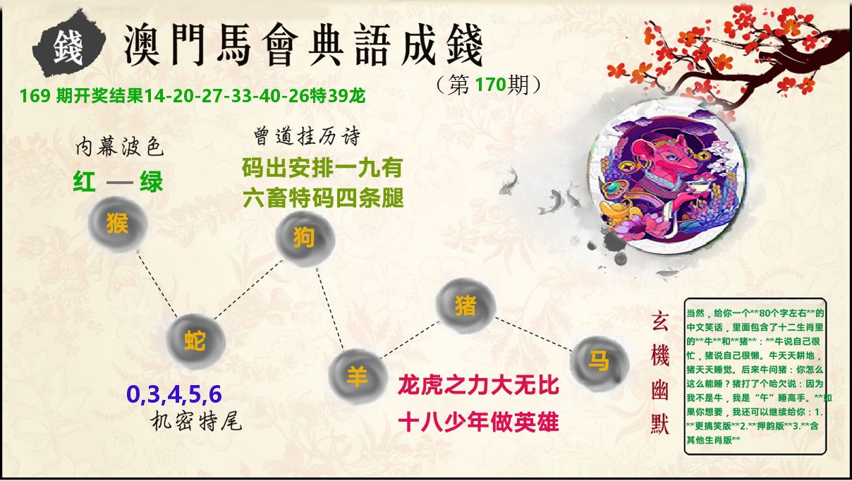 典语成钱 第170期