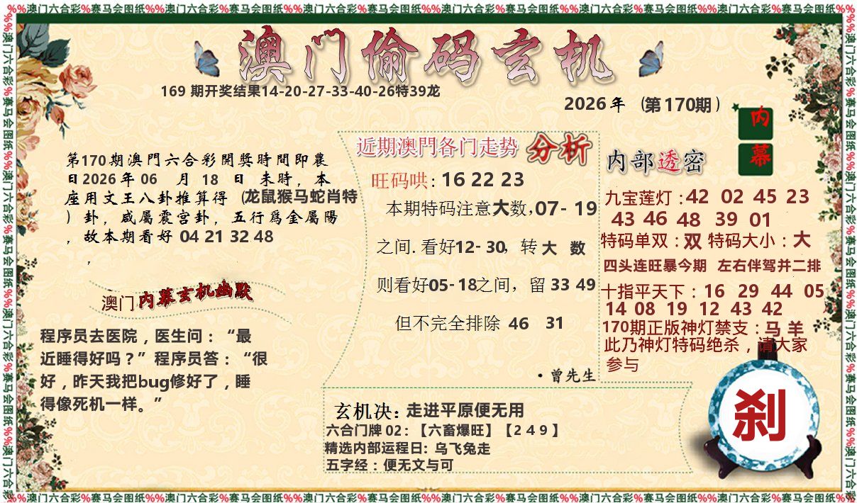 偷码玄机 第170期