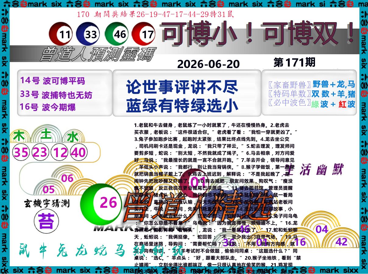 曾道人精选 第171期