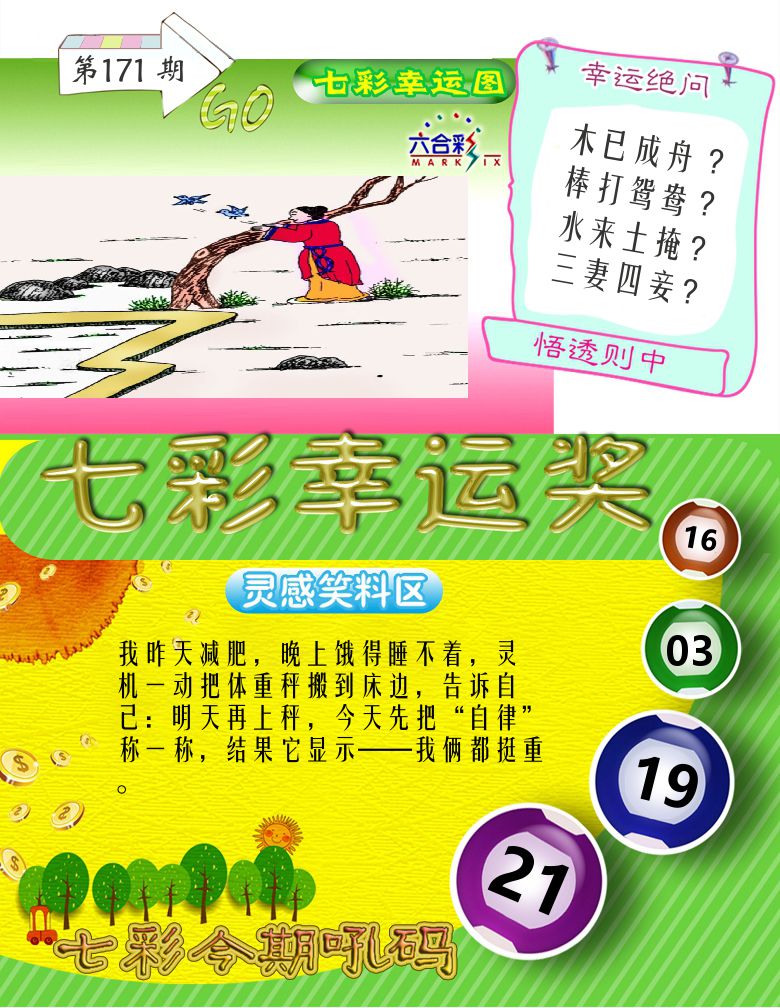 七彩幸运奖 第171期