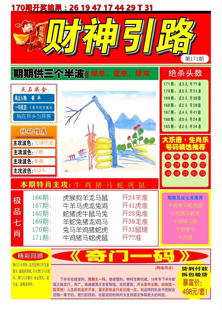 财神引路 第171期