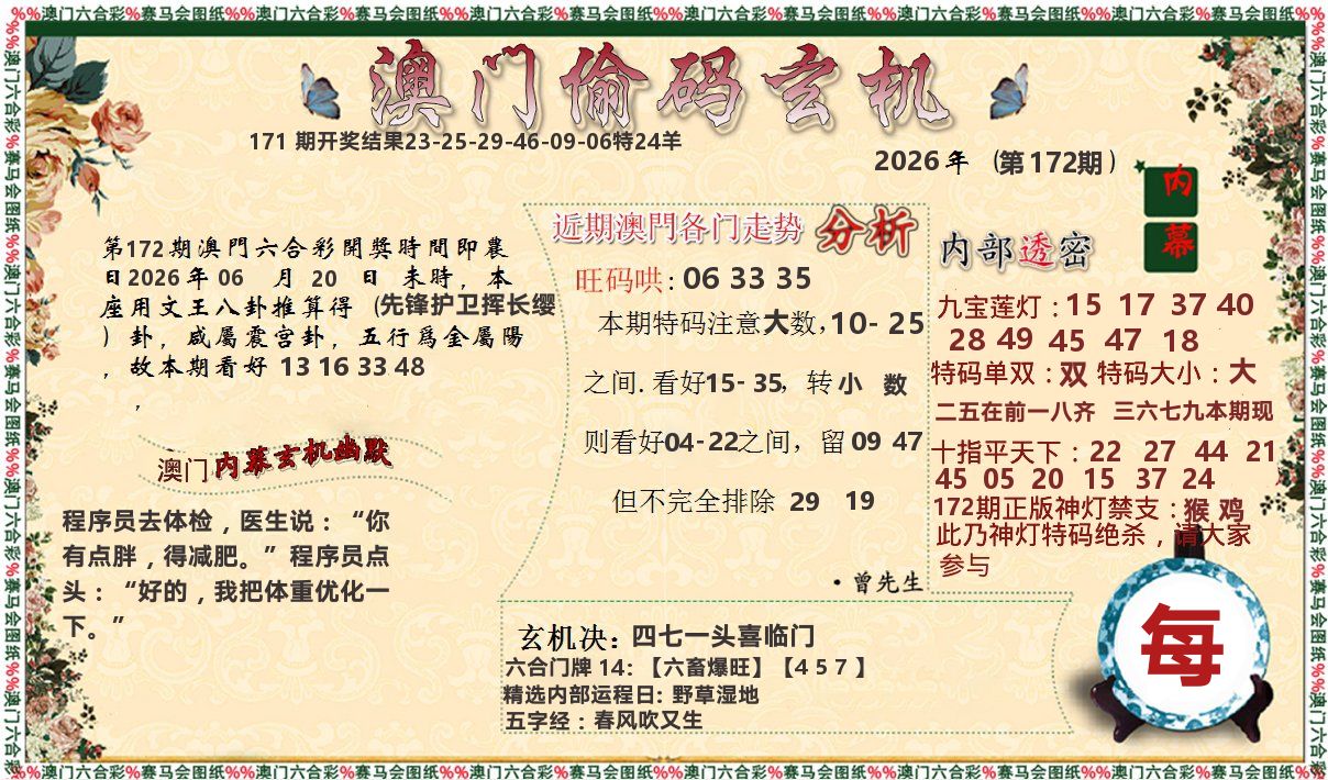 偷码玄机 第172期